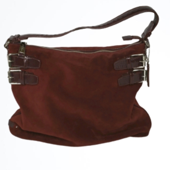 Cole Haan Handbags - Cole Haan Burgundy Suede Hobo Bag